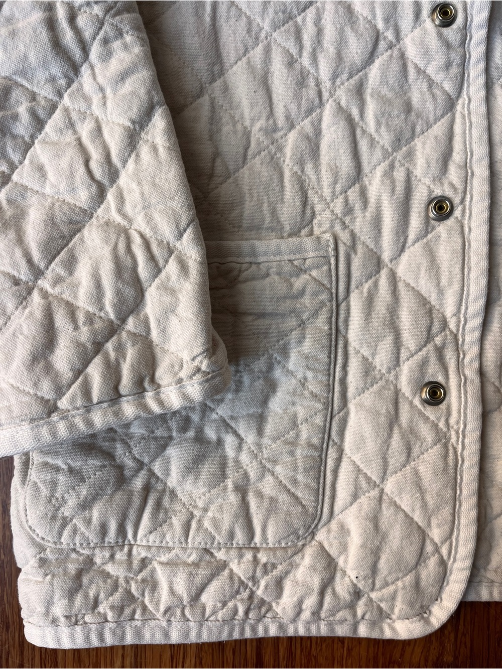 Quilted Utility Jacket in Cream - Lightweight Layer - Picture 5 of 13